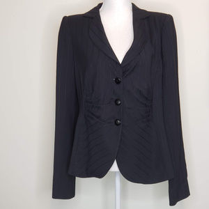 Armani Collezioni black pinstripe suit blazer